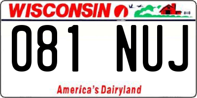 WI license plate 081NUJ