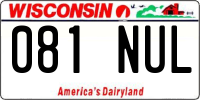 WI license plate 081NUL