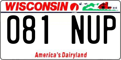 WI license plate 081NUP
