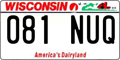 WI license plate 081NUQ