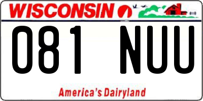 WI license plate 081NUU