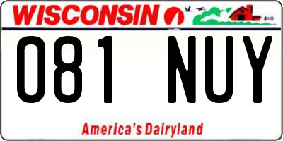 WI license plate 081NUY