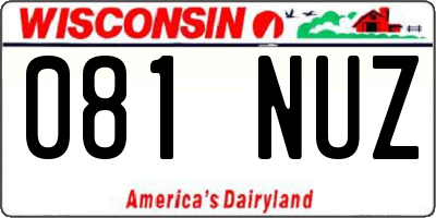 WI license plate 081NUZ