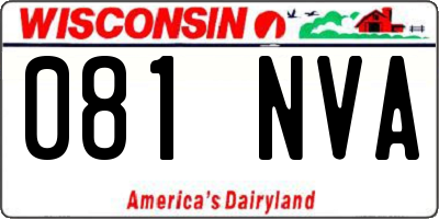 WI license plate 081NVA