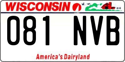WI license plate 081NVB