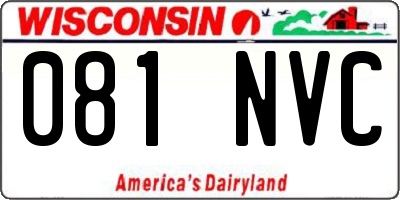 WI license plate 081NVC