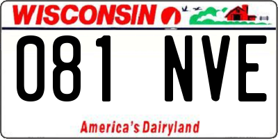WI license plate 081NVE
