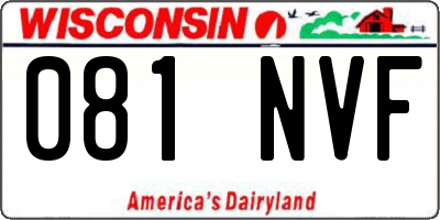WI license plate 081NVF