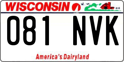 WI license plate 081NVK
