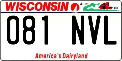 WI license plate 081NVL