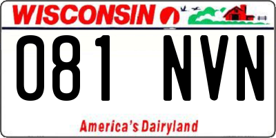 WI license plate 081NVN