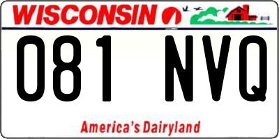 WI license plate 081NVQ