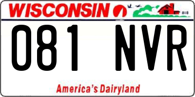 WI license plate 081NVR