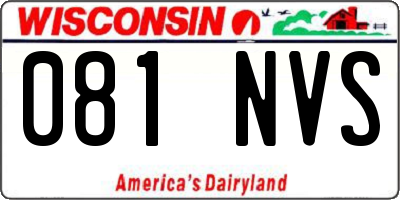 WI license plate 081NVS