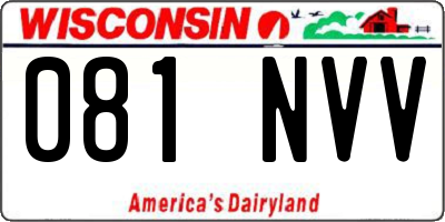 WI license plate 081NVV