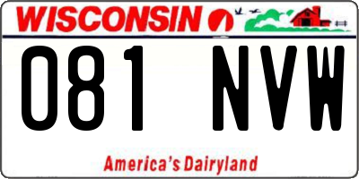 WI license plate 081NVW