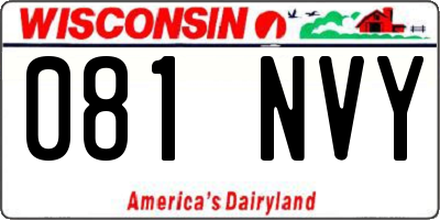 WI license plate 081NVY
