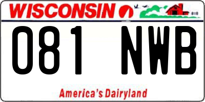 WI license plate 081NWB