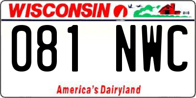 WI license plate 081NWC