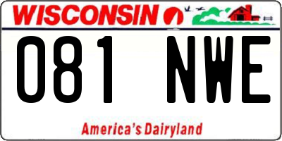 WI license plate 081NWE