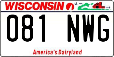 WI license plate 081NWG
