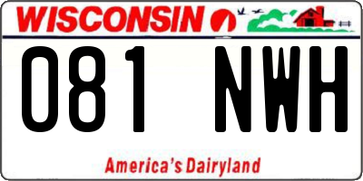 WI license plate 081NWH