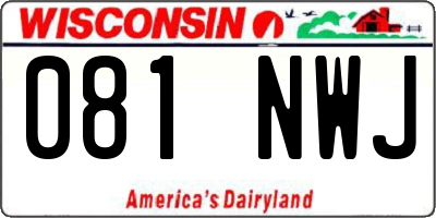 WI license plate 081NWJ