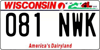 WI license plate 081NWK