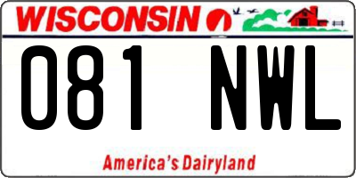 WI license plate 081NWL