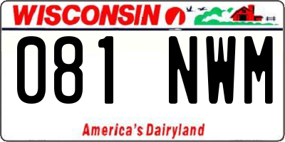 WI license plate 081NWM