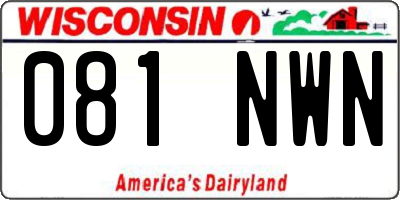 WI license plate 081NWN