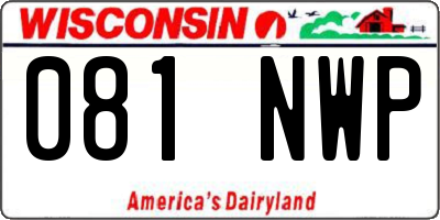 WI license plate 081NWP