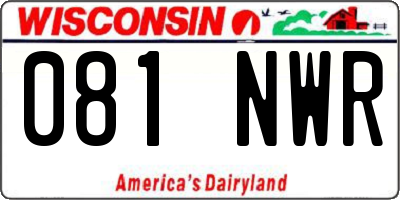 WI license plate 081NWR