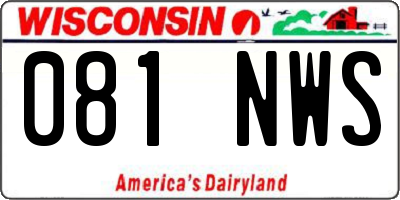 WI license plate 081NWS