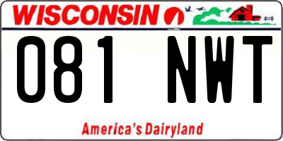 WI license plate 081NWT
