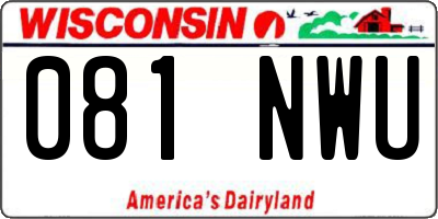 WI license plate 081NWU