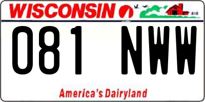 WI license plate 081NWW