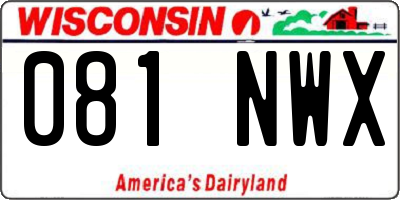 WI license plate 081NWX