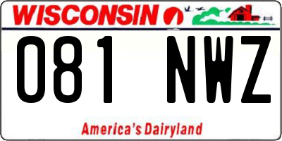 WI license plate 081NWZ