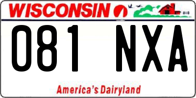WI license plate 081NXA
