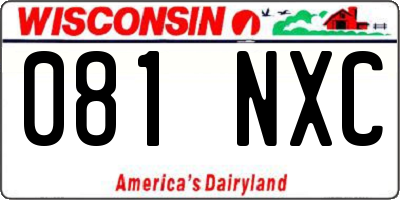 WI license plate 081NXC