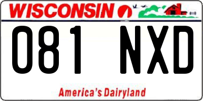 WI license plate 081NXD