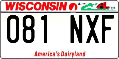 WI license plate 081NXF