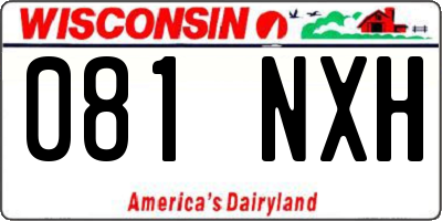 WI license plate 081NXH