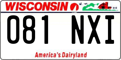 WI license plate 081NXI