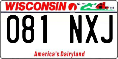 WI license plate 081NXJ