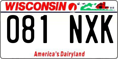 WI license plate 081NXK