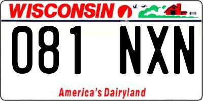 WI license plate 081NXN