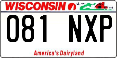 WI license plate 081NXP
