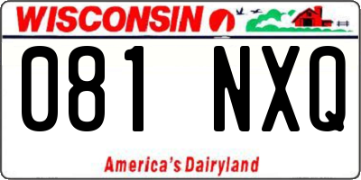 WI license plate 081NXQ